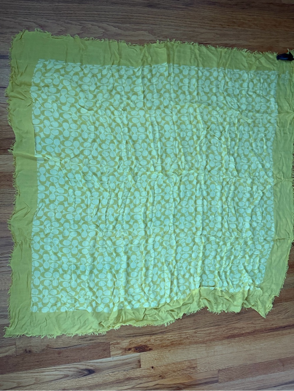 Coach Signature Square Scarf/ Sarong Yellow